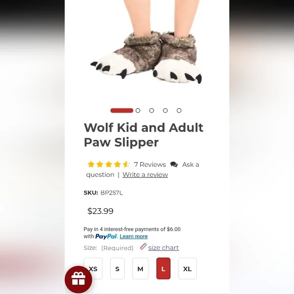 Lazy One Furry Monster Paw Slippers - Brown and White - Picture 7 of 9